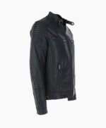 Men's Leather Biker Jacket Black Dallas