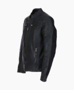 Men's Leather Biker Jacket Black Jackson