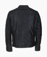 Men's Leather Biker Jacket Black Jackson