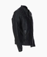 Men's Leather Biker Jacket Black Jackson