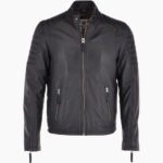 Men's Leather Biker Jacket Black Phoenix