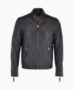 Men's Leather Biker Jacket Black Phoenix