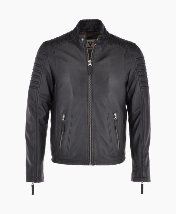 Men's Leather Biker Jacket Black Phoenix