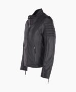 Men's Leather Biker Jacket Black Phoenix