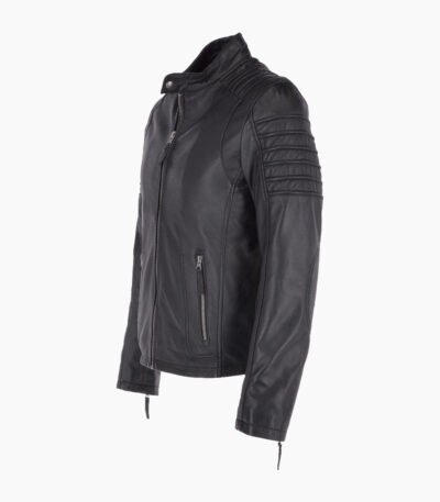 Men's Leather Biker Jacket Black Phoenix