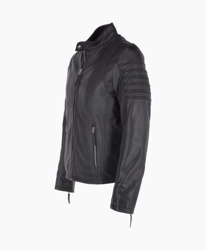 Men's Leather Biker Jacket Black Phoenix