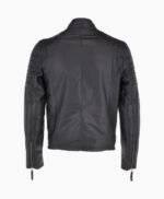 Men's Leather Biker Jacket Black Phoenix