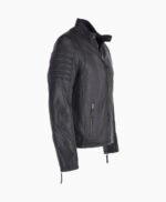 Men's Leather Biker Jacket Black Phoenix
