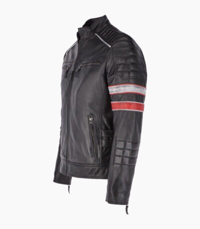 Men's Leather Biker Jacket Black San Diego