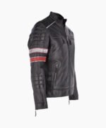 Men's Leather Biker Jacket Black San Diego