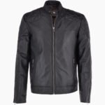 Men's Leather Biker Jacket Black Seattle