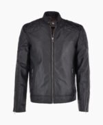 Men's Leather Biker Jacket Black Seattle