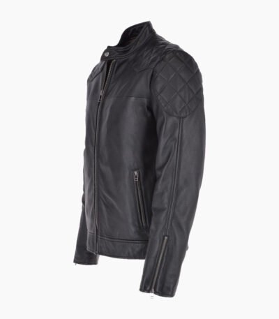 Men's Leather Biker Jacket Black Seattle