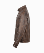 Men's Leather Biker Jacket Brown Charlotte