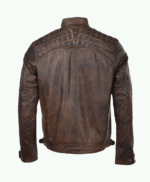 Men's Leather Biker Jacket Brown Charlotte