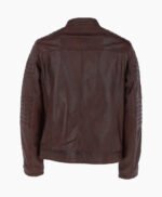 Men's Leather Biker Jacket Brown Jackson