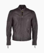 Men's Leather Biker Jacket Brown Phoenix