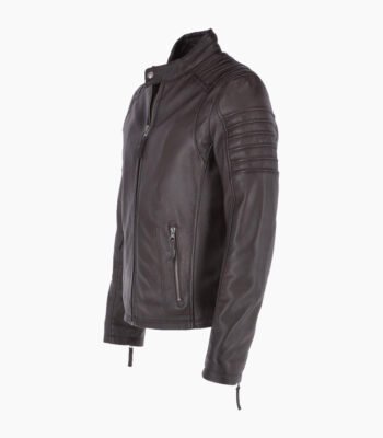 Men's Leather Biker Jacket Brown Phoenix