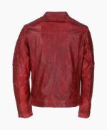 Men's Leather Biker Jacket Red Jackson
