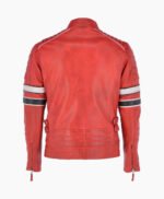 Men's Leather Biker Jacket Red San Diego