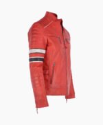 Men's Leather Biker Jacket Red San Diego