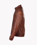 Men's Leather Biker Jacket Tan Charlotte