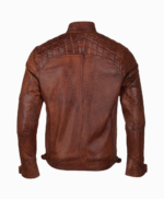 Men's Leather Biker Jacket Tan Charlotte
