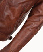 Men's Leather Biker Jacket Tan Charlotte