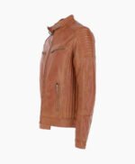 Men's Leather Biker Jacket Tan Dallas