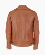 Men's Leather Biker Jacket Tan Dallas