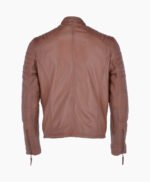 Men's Leather Biker Jacket Tan Phoenix