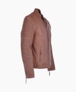 Men's Leather Biker Jacket Tan Phoenix