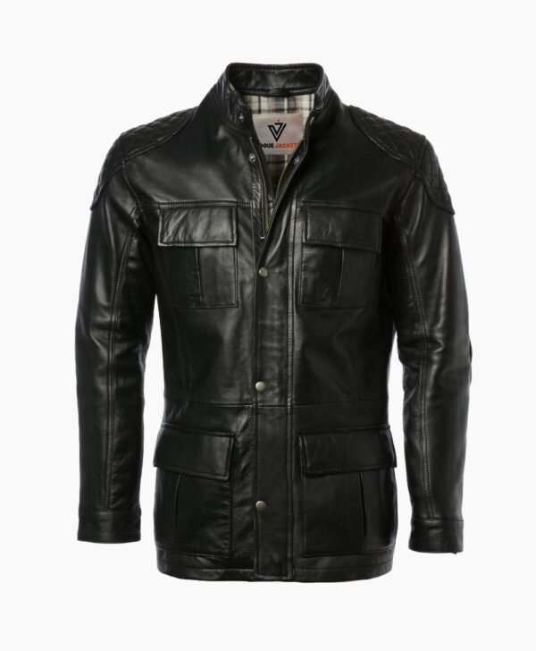 Men's Leather Coat Black Bellingham