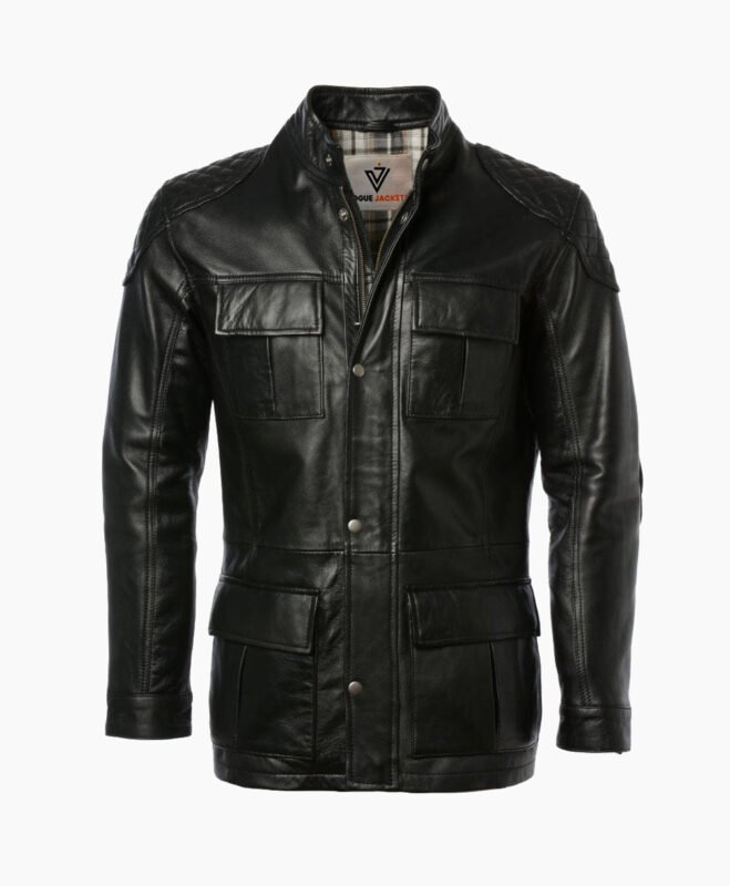 Men's Leather Coat Black Bellingham