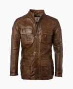 Men's Leather Coat Brown Bellingham