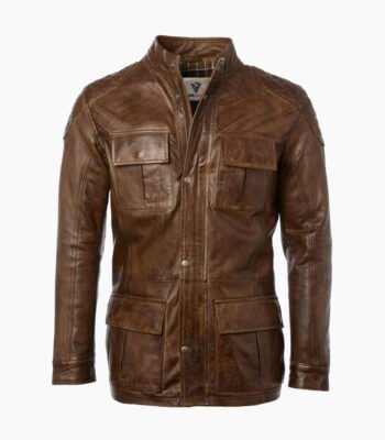 Men's Leather Coat Brown Bellingham