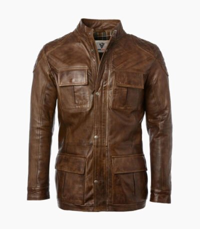 Men's Leather Coat Brown Bellingham