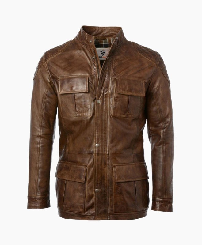 Men's Leather Coat Brown Bellingham