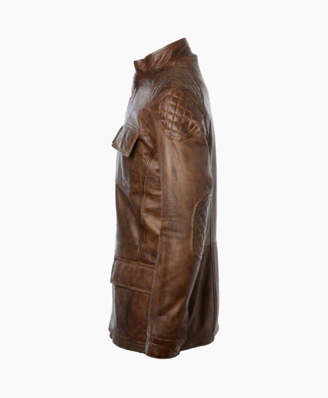 Men's Leather Coat Brown Bellingham