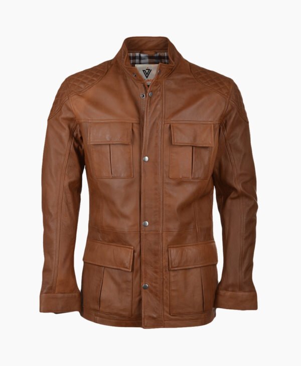Men's Leather Coat Tan Bellingham