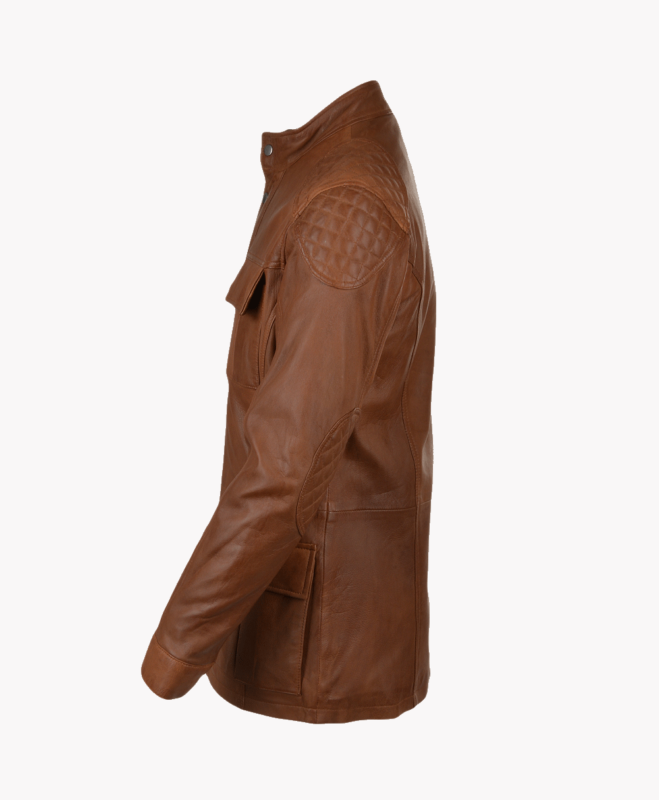 Men's Leather Coat Tan Bellingham