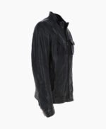 Men's Leather Jacket Black Austin