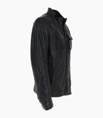 Men's Leather Jacket Black Austin