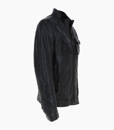 Men's Leather Jacket Black Austin