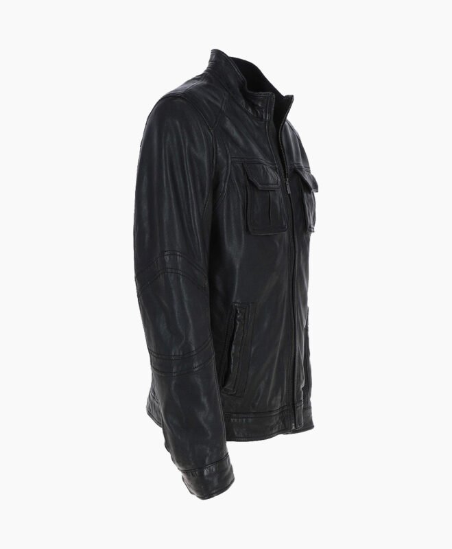 Men's Leather Jacket Black Austin