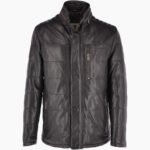 Men's Leather Jacket Black Houston
