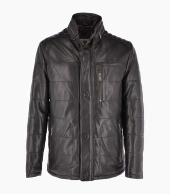 Men's Leather Jacket Black Houston