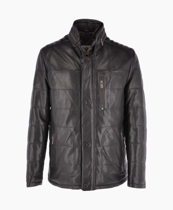 Men's Leather Jacket Black Houston
