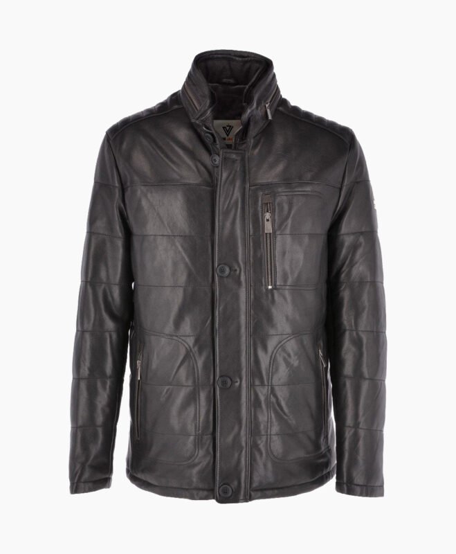 Men's Leather Jacket Black Houston