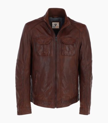 Men's Leather Jacket Brown Austin
